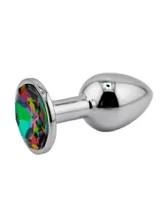 Миниатюрная анальная пробка Kanikule Small, с желтым кристаллом (опалом), 6 см, размер S