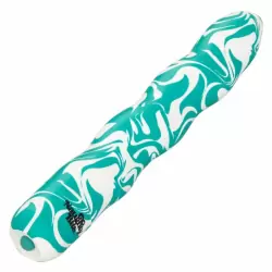 Рельефный вибратор NAUGHTY BITS SQUIGGLE DICK, 15,2 см, 10 режимов, зеленый с белым