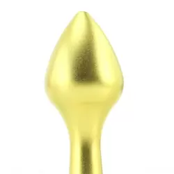 Анальная пробка Mini Luv Plug с кристаллом – золотая