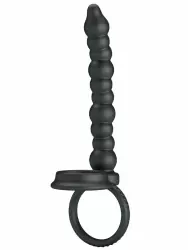 Эрекционное кольцо Baile Dillion с анальными бусами, с подхватом мошонки, 13 см