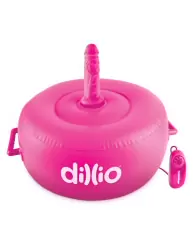 Яркое надувное сидение Dillio Vibrating Inflatable Hot Seat с вибрацией и 2-мя фаллоимитаторами – розовый