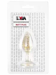 Миниатюрная анальная втулка TOYFA Basic, акрил, 8 см, золотая