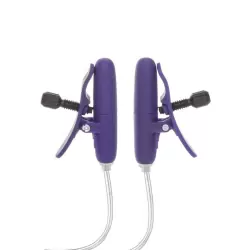 Вибрирующие зажимы на соски Heated Nipple Teasers нагревающиеся  – фиолетовый