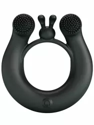 Перезаряжаемое эрекционное виброкольцо Baile Dahlia, двойной мотор, 12 режимов, силикон