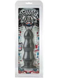 Рельефная анальная пробка American Bombshell - B-7 Tango - Gun Metal, 18 см, ПВХ, серый