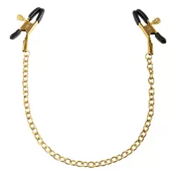 Зажимы на соски Fetish Fantasy Gold черные с золотом