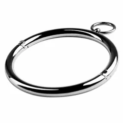 Металлический ошейник с маленьким колечком Toyfa Metal – серебристый