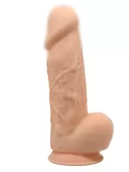 Реалистичный фаллоимитатор SILEXD Model 2, с мошонкой, 21,7 см, силикон, светлый телесный
