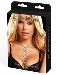Галстук из кристаллов Ann Devine - Sexy Rhinestone Tie – серебристый