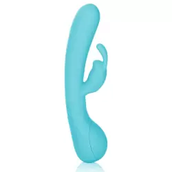 Вибромассажер Impress Rabbit со стимуляцией клитора – голубой