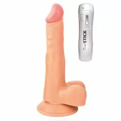 Виброреалистик с мошонкой TOYFA RealStick Nude 6,7” на присоске – телесный