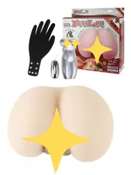 Ягодицы с анусом и вагиной French Lover с вибрацией и голосовым режимом – телесный