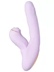 Модульный вибратор-кролик Svakom DuoGlow, 19,6 см, со съёмным клиторальным пульсатором, с функцией нагрева, лиловый
