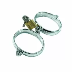 Овальные оковы на навесном замке металл малые