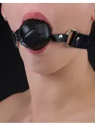 Кожаный кляп Sitabella плетеный – черный