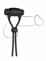 Эрекционное вибролассо Erozon №01 Vibrating Cock Ring, 14 см, силикон, черный