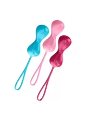 Набор вагинальных шариков Satisfyer Balls Double, со смещенным центром тяжести, 17,5 см, силикон