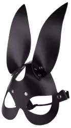 БДСМ маска «Зайка» с ушками, черная, размер OS