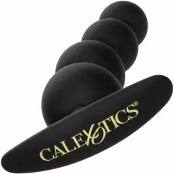 Носимая анальная елочка Boundless Beaded Plug, 9 см, 4 бусины, черный