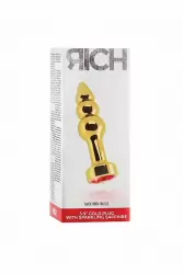 Золотая анальная пробка с рубиновым кристаллом Gold Plug - Red Sapphire
