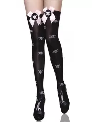 Пиратские чулки с черепами (Temptlife) – черный
