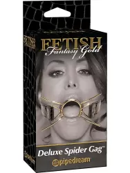 Кляп-рамка Deluxe Spider Gag – черный с золотом	