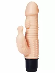 Реалистичный вибратор TOYFA A-Toys  Multi-Speed с клиторальным стимулятором – телесный