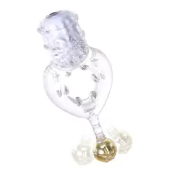 Виброкольцо Screaming O - Bong O с золотистым шариком – прозрачный