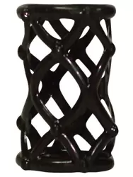 Эластичная открытая насадка на пенис Orgasmus Wunder, 6 см, сетчатая, черный