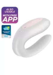 Парный вибратор Satisfyer Double Joy с возможностью управления через приложение (белый)