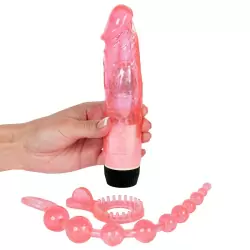 Эротический набор Glitter Play Kit с вибрацией – розовый