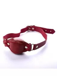 Кожаный кляп Sitabella на регулируемых ремешках – красный