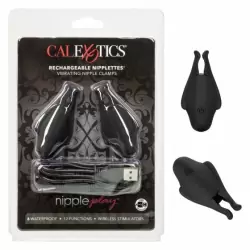 Компактные виброзажимы для сосков Nipple Play Rechargeable Nipplettes, 12 режимов, АБС-пластик, черный