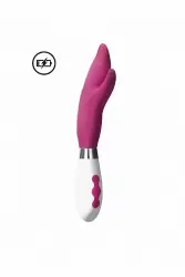 Элегантный вибратор-кролик Athos, 22 см, 10 режимов, силикон, розовый с белым