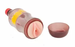 Оригинальный мастурбатор TOYFA в форме бутылки - телесный