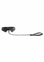 Ошейник из пвх с поводком на цепиExclusive Collar & Leash - Black