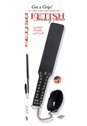 Шлепалка с наручником Leather Paddle