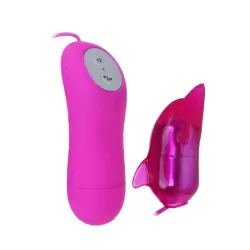 Виброяйцо Cute Secret с насадкой «Дельфин» и проводным управлением – розовый