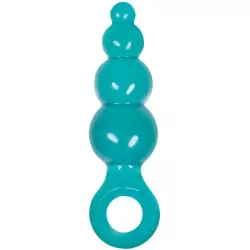 Анальная пробка с кольцом Jolie Ripples Large – голубая