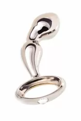 Металлический анальный стимулятор TOYFA с украшением цвета алмаза - серебристый