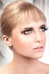 Ресницы перьевые Baci Дрофа – коричневый с белым