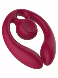 Гибкий вибратор для пар SVibe Snail GIZI Duo, синхронная стимуляция, пульт ДУ, бордовый