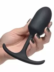 Средняя анальная пробка Heavy Hitters с утяжелением, 14 см, размер М, черный