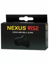Поддерживающее эрекционное кольцо Nexus RISE, с подхватом мошонки, черное
