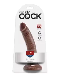 Фаллоимитатор на присоске King Cock 7 Cock - Brown коричневый