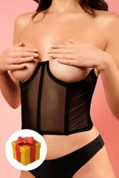 Корсет с косточками и открытой чашкой