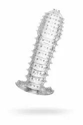 Рельефная увеличивающая насадка на пенис TOYFA - прозрачный