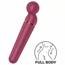 Элегантный вибратор Satisfyer Planet Wand-er, 22 см, силикон, бордовый