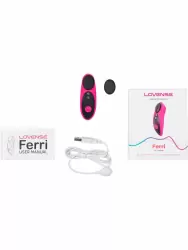 Носимый стимулятор клитора LOVENSE Ferri, управление через приложение, 7,4 см, 10 режимов, силикон, розовый с черным