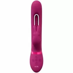 Вибратор-кролик Shots Toys Mika с язычком для стимуляции точки G, с тремя моторами, 30 режимов, с функцией мгновенного оргазма, перезаряжаемый, розовый